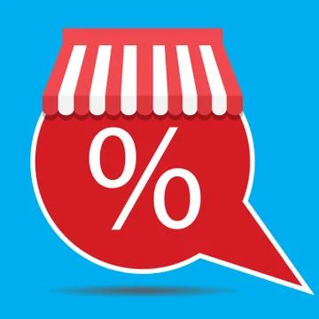 Icon speech bubble with awning Illustrazione stock