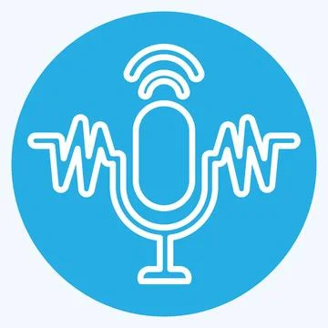 Icon Speech Recognition. related to Machine Learning symbol. blue eyes styl.. 스톡 일러스트