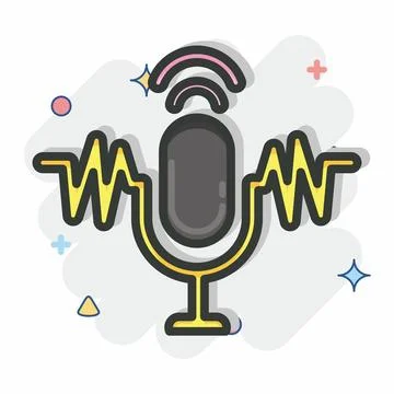 Icon Speech Recognition. related to Machine Learning symbol. Comic Style. s.. 스톡 일러스트