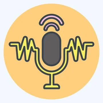Icon Speech Recognition. related to Machine Learning symbol. color mate sty.. イラスト素材