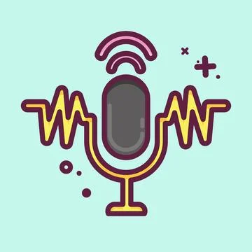 Icon Speech Recognition. related to Machine Learning symbol. MBE style. sim.. Stock Illustration