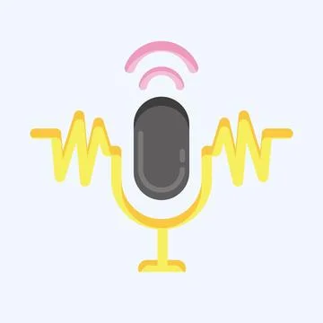 Icon Speech Recognition. related to Machine Learning symbol. flat style. si.. Illustrazione stock