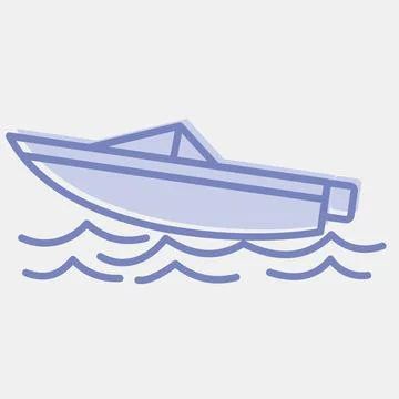 Icon speed boat. Transportation elements. Icons in two tone style. Good for.. イラスト素材