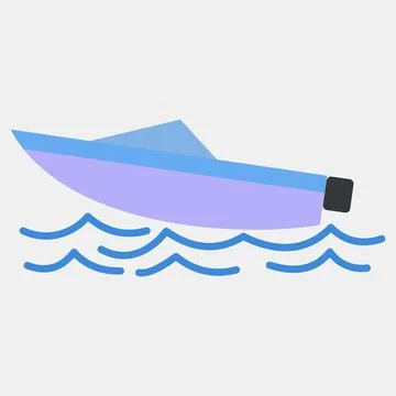 Icon speed boat. Transportation elements. Icons in flat style. Good for pri.. Stock Illustration