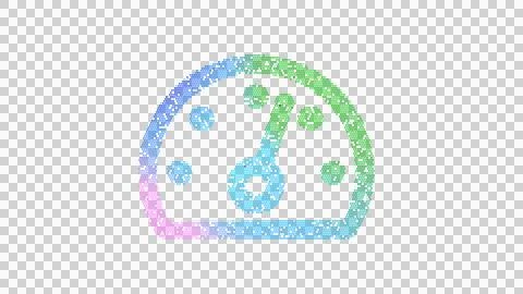 Icon speedometer is made up of LED square shapes. There are bright diodes and イラスト素材