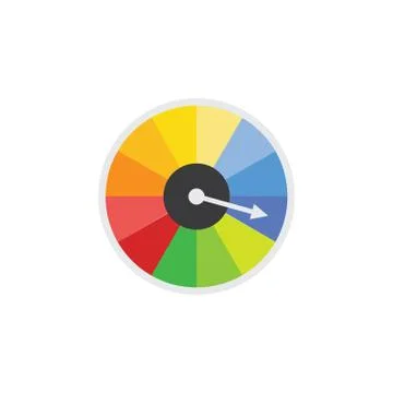 Icon of speedometer or speed dial, power indicator vector illustration isolated. Stock Illustration