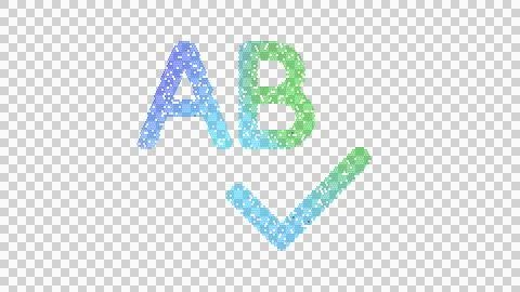 Icon spell check is made up of LED square shapes. There are bright diodes and Ilustração Stock