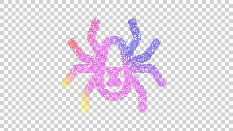 Icon spider black widow is made up of LED square shapes. There are bright diodes Stock Illustration