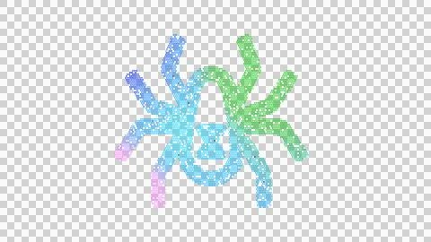 Icon spider black widow is made up of LED square shapes. There are bright diodes Stock Illustration
