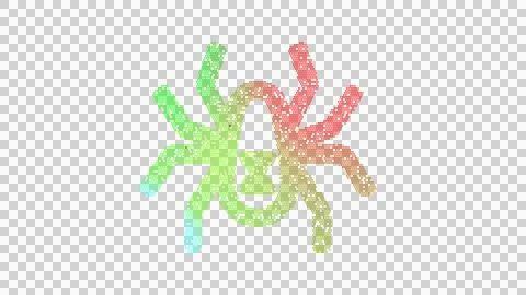 Icon spider black widow is made up of LED square shapes. There are bright diodes Stock Illustration