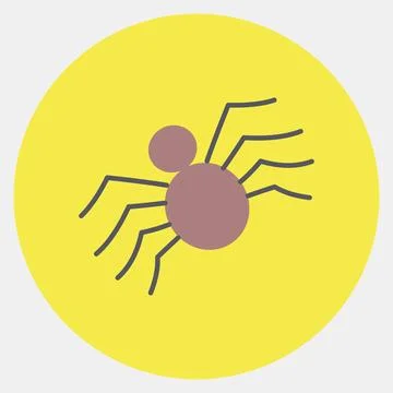 Icon spider. Illustration of halloween elements. Icon in color mate style. Stock Illustration