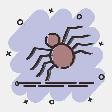 Icon spider. Illustration of halloween elements. Icon in comic style. Stock Illustration