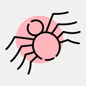 Icon spider. Illustration of halloween elements. Icon in color spot style. Stock Illustration