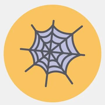 Icon spiderweb. Illustration of halloween elements. Icon in color mate style. Stock Illustration