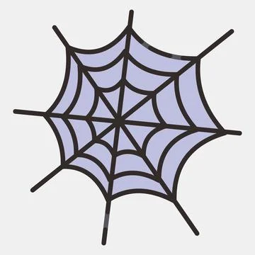 Icon spiderweb. Illustration of halloween elements. Icon in filled line style Stock Illustration