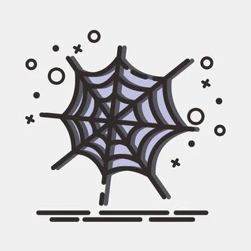 Icon spiderweb. Illustration of halloween elements. Icon in MBE style. Illustrazione stock