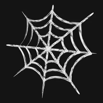 Icon spiderweb. Illustration of halloween elements. Icon in chalk style. Stock Illustration