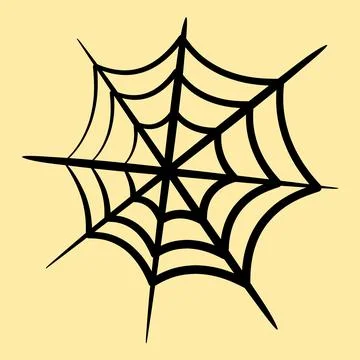 Icon spiderweb. Illustration of halloween elements. Icon in hand drawn style. Stock Illustration