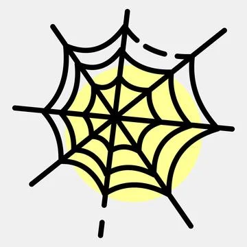 Icon spiderweb. Illustration of halloween elements. Icon in color spot style. Stock Illustration