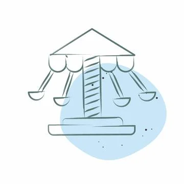 Icon Spinning Swing. related to Amusement Park symbol. Color Spot Style. si.. Illustrazione stock