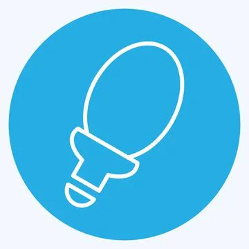 Icon Spiral Bulb. suitable for House symbol. blue eyes style. simple design e Stock Illustration