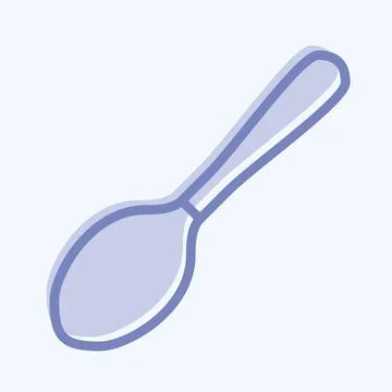 Icon Spoon - Two Tone Style - Simple illustration,Editable stroke Stock Illustration