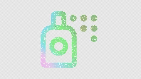 Icon spray can is made up of LED square shapes that shimmer and flicker. There Video stock 295404300