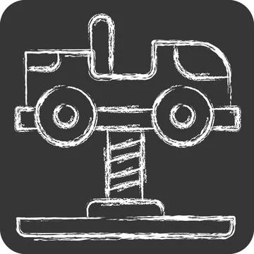 Icon Spring Swing Rider. related to Amusement Park symbol. chalk Style. sim.. Ilustración de archivo