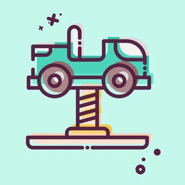 Icon Spring Swing Rider. related to Amusement Park symbol. MBE style. simpl.. Illustrazione stock