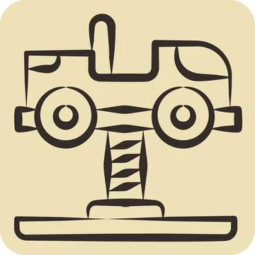 Icon Spring Swing Rider. related to Amusement Park symbol. hand drawn style.. 스톡 일러스트