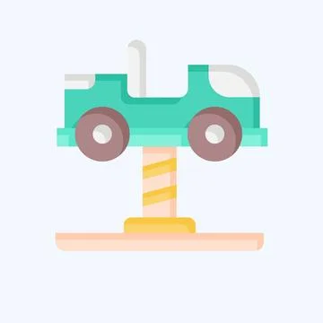 Icon Spring Swing Rider. related to Amusement Park symbol. flat style. simp.. Illustrazione stock