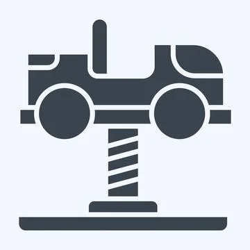 Icon Spring Swing Rider. related to Amusement Park symbol. glyph style. sim.. Illustrazione stock
