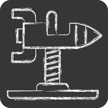 Icon Spring Swing Rocket. related to Amusement Park symbol. chalk Style. si.. Ilustración de archivo