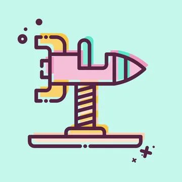 Icon Spring Swing Rocket. related to Amusement Park symbol. MBE style. simp.. Ilustración de archivo