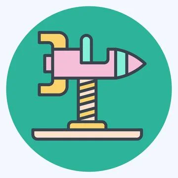 Icon Spring Swing Rocket. related to Amusement Park symbol. color mate styl.. Ilustración de archivo