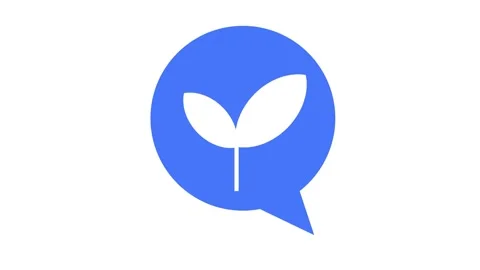 Icon of sprout inside a speech bubble representing growth, communication, or eco Stock Footage 304967026