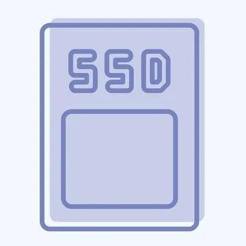 Icon SSD. suitable for Computer Components symbol. two tone style. simple des Stock Illustration