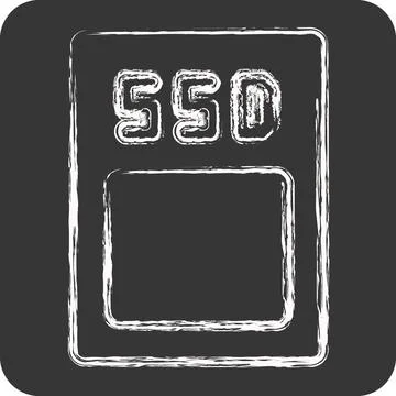 Icon SSD. suitable for Computer Components symbol. chalk Style. simple desi.. Stock-Illustration