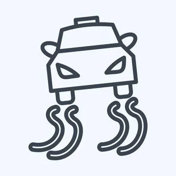 Icon Stability Control. suitable for Automotive symbol. line style. simple de Stock Illustration