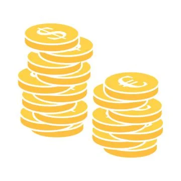 Icon Of Stack Of Coins 库存插图