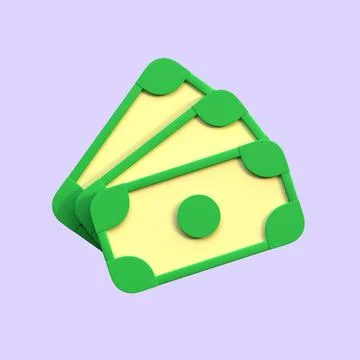 Icon stack of dollar bills. 3d render Stock Illustration