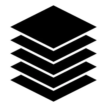 Icon stack of layers, layers parallel to the plane Stock Illustration