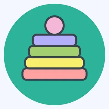 Icon Stack Toy - Color Mate Style - Simple illustration 스톡 일러스트