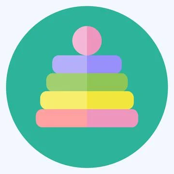 Icon Stack Toy - Flat Style - Simple illustration Illustrazione stock