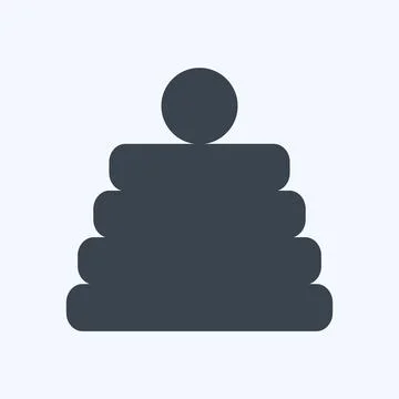 Icon Stack Toy - Glyph Style - Simple illustration 库存插图