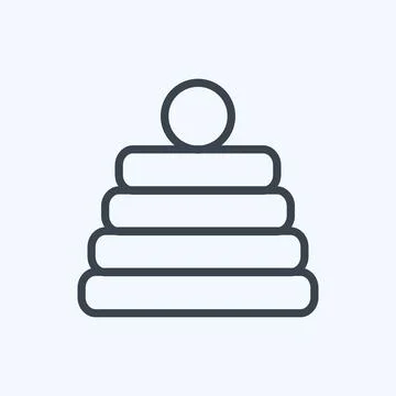Icon Stack Toy - Line Style - Simple illustration Stock Illustration