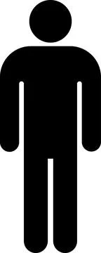 Icon of a standing man in the form of a human silhouette Stock Illustration