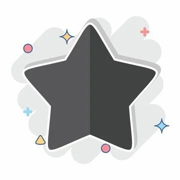 Icon Star Fish. related to Animals symbol. comic style. design editable Stock Illustration
