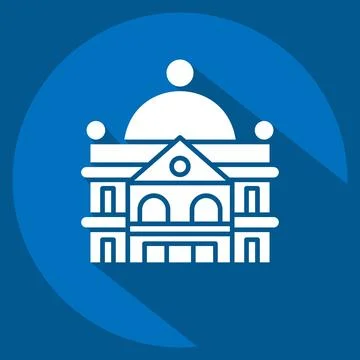 Icon Stately Home. related to Accommodations symbol. long shadow style. sim.. 스톡 일러스트