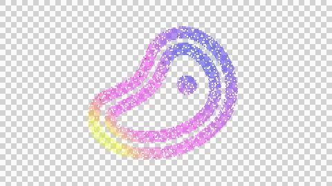 Icon steak is made up of LED square shapes. There are bright diodes and there Stock Illustration